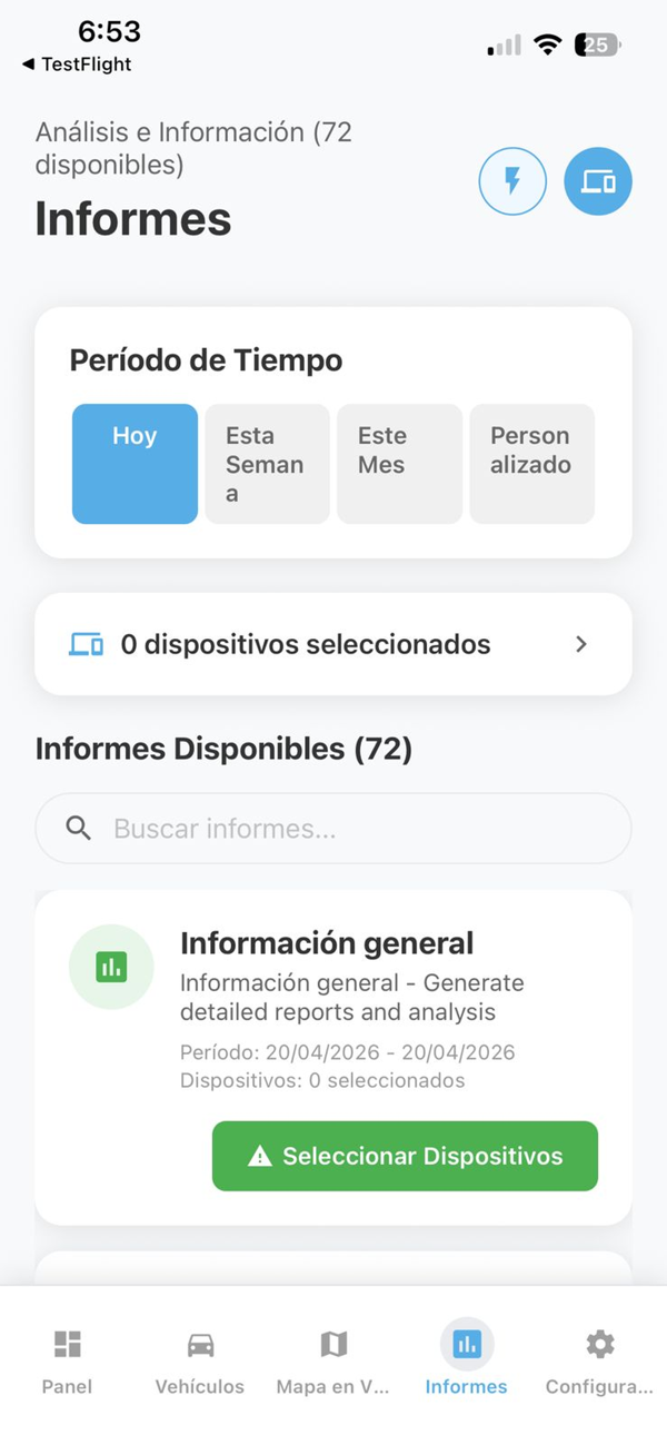 Pantalla de la app: alertas